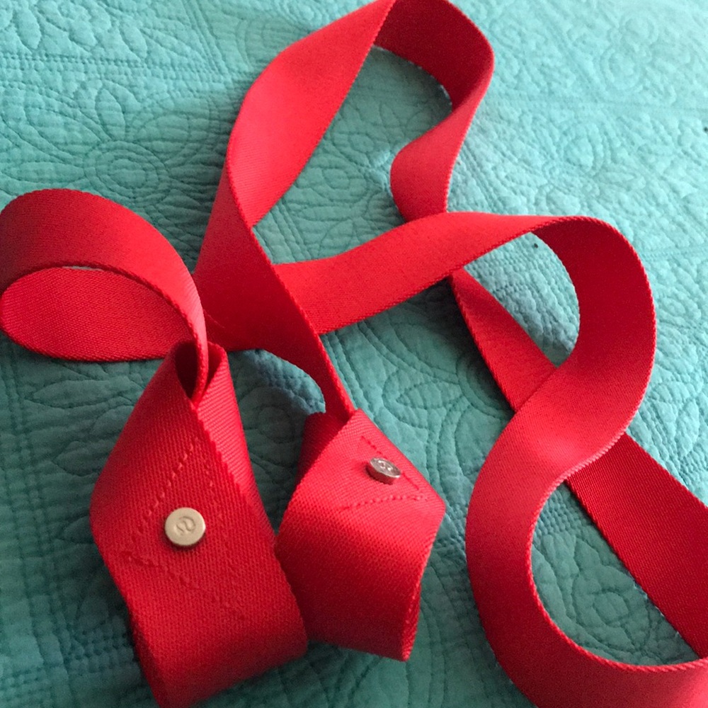 Red yoga strap